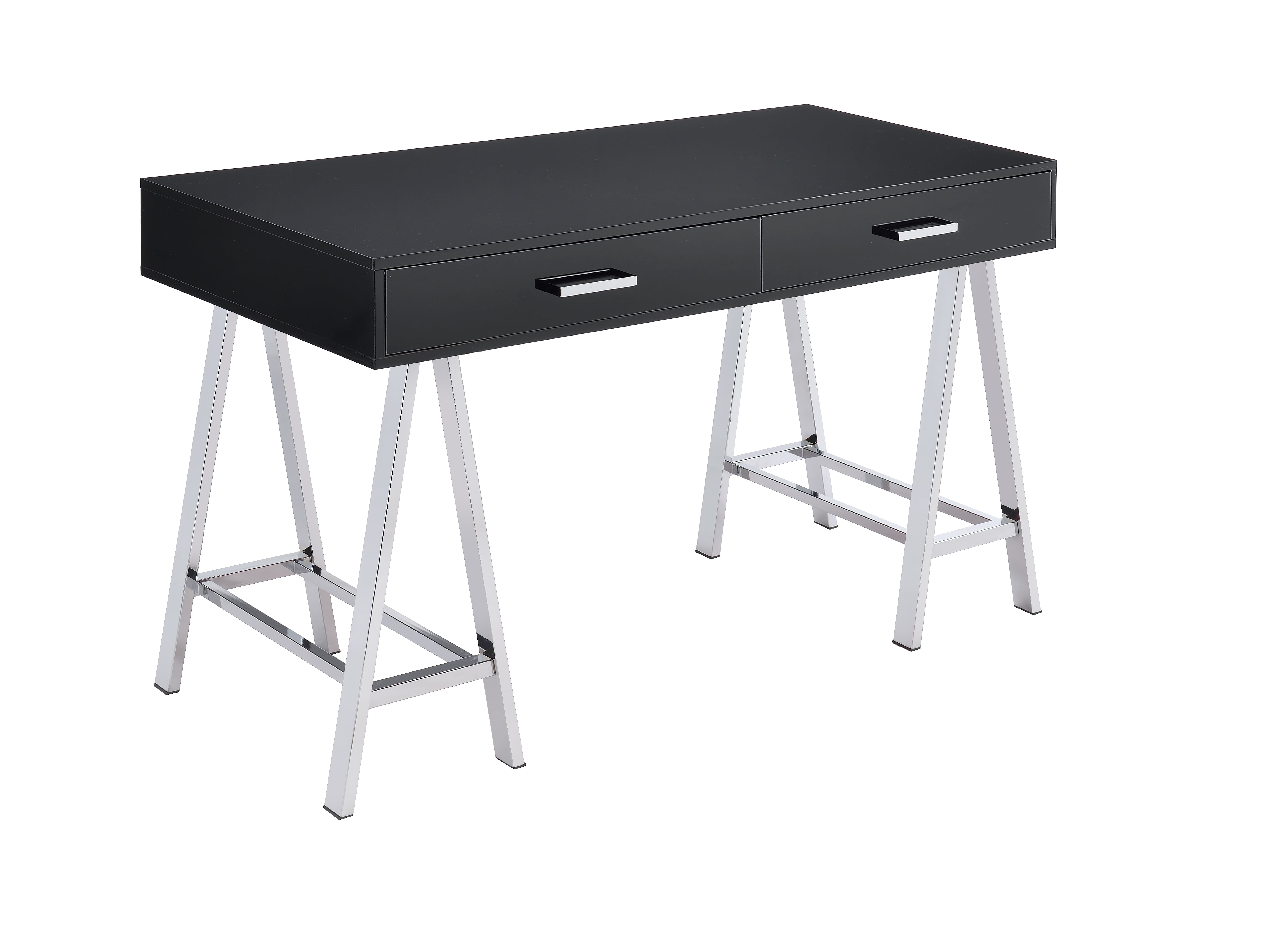 Coleen Black High Gloss & Chrome Finish Writing Desk
