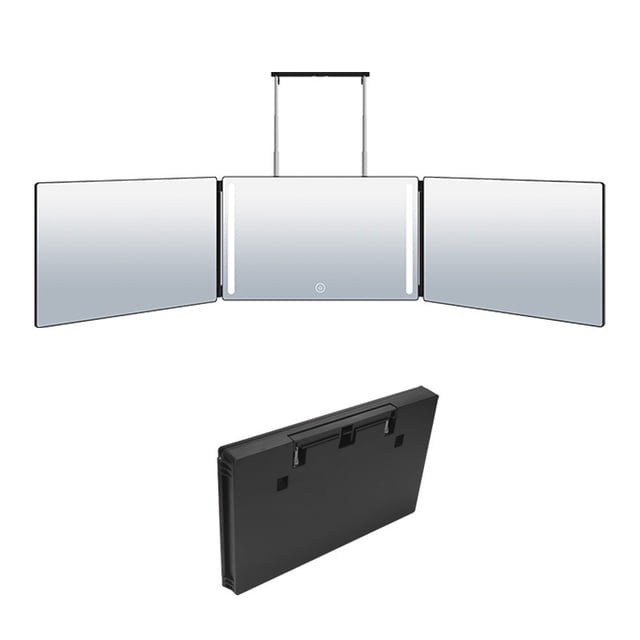 Espejo De 3 Vías Para Herramientas De Corte De Cabello, Espejo Ajustable De Altura Recargable Con Ganchos Telescópicos Ligeros Yuarrent CE006541-00