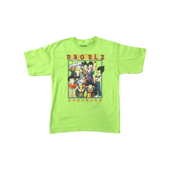 Dragon Ball Z Boys Neon Green Goku Tee Shirt Gamer T-Shirt X-Large