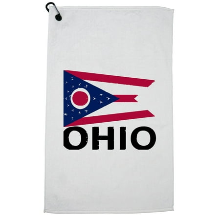 Arizona State Golf Towel - Ohio State Flag - Special Vintage Edition Golf Towel with Carabiner Clip