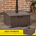thumbnail image 6 of Outsunny Outdoor Umbrella Base with Wheels, End Table, Planter Box, Brown, 6 of 9