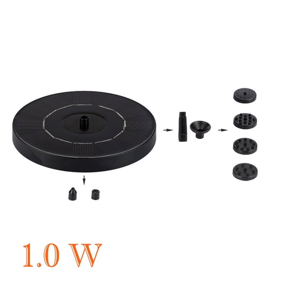 Fuente de agua con energía solar, estanque, piscina, patio, rociador de agua decorativo con 4 boquillas, 1 W Methold HA6298-01B