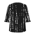 thumbnail image 6 of GERsome Womens Short Sleeve T-Shirts, Trendy 3/4 Ruffle Sleeve Crew Neck Floral Shirts Summer Loose Fit Business Casual Dressy Work Shirts, Sizes S-3XL, 6 of 7