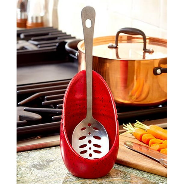 Speckled Earthenware Spoon Rest for Kitchen Stoves