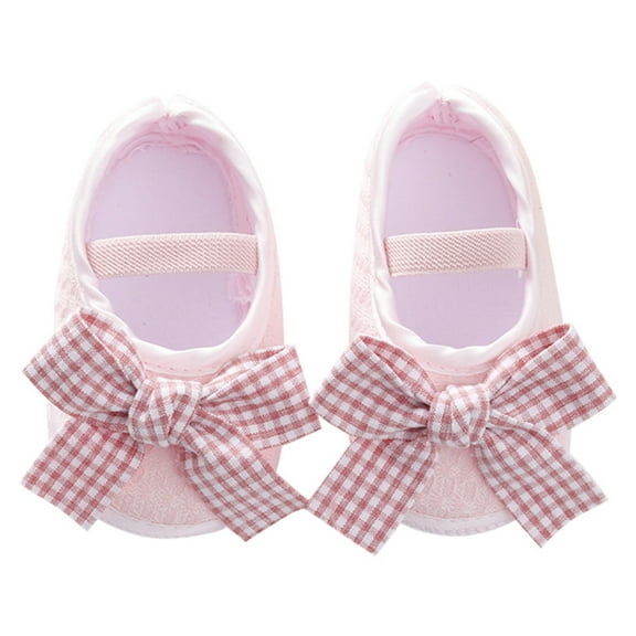 Baby Girls Flats with Infant Non-Slip Soft Sole Cute Bowknot Shoes Newborn Princess Wedding Shoes Toddler First Walkers 0-18M