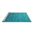 thumbnail image 2 of Ahgly Company Machine Washable Indoor Square Oriental Turquoise Blue Industrial Area Rugs, 8' Square, 2 of 4