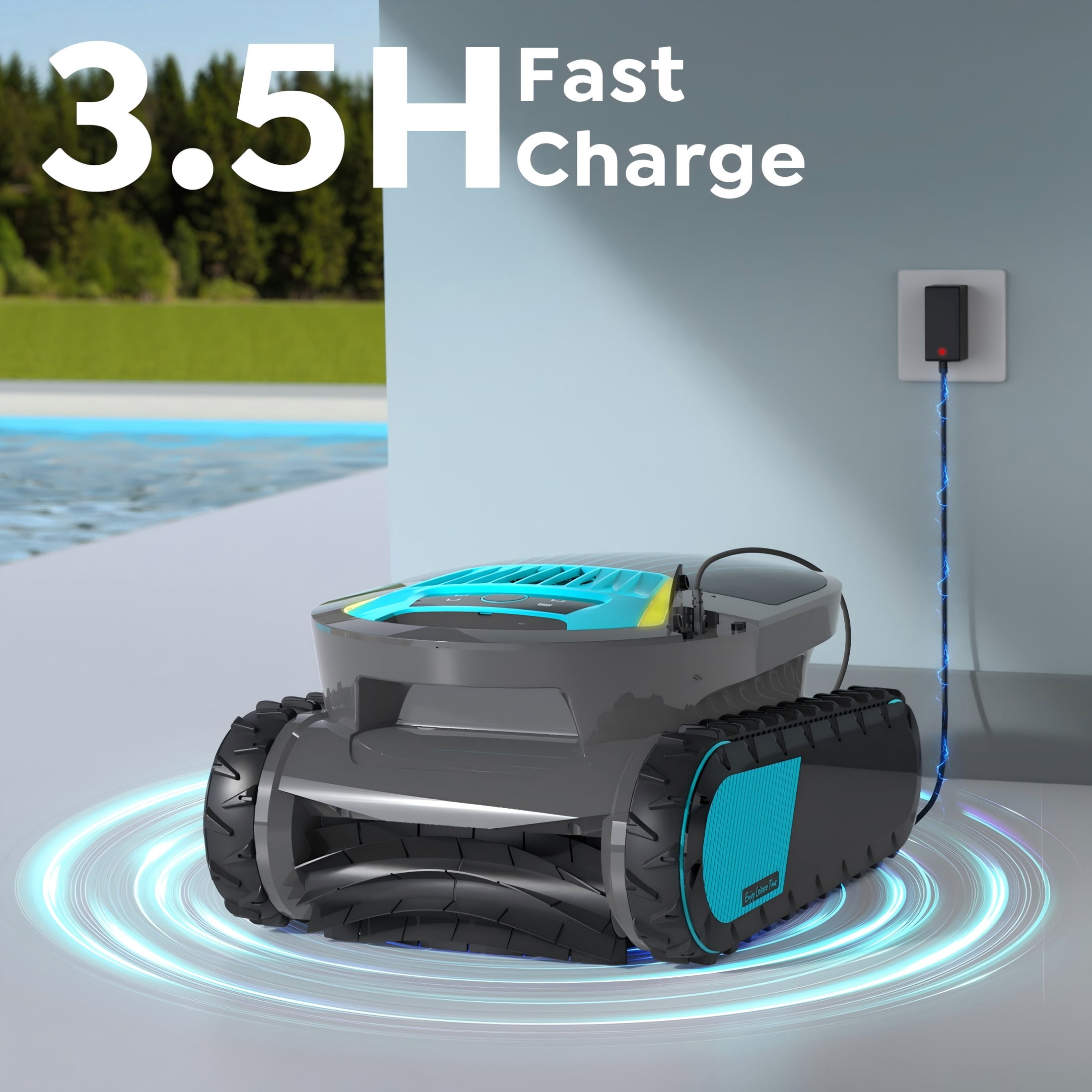 Talosbo Pleco Pro Cordless Robotic Pool Vacuum Cleaner Automatic Pool Robot with Wall Climbing for Inground Pools Floors Walls and Waterlines,App Control,210 Min Runtime