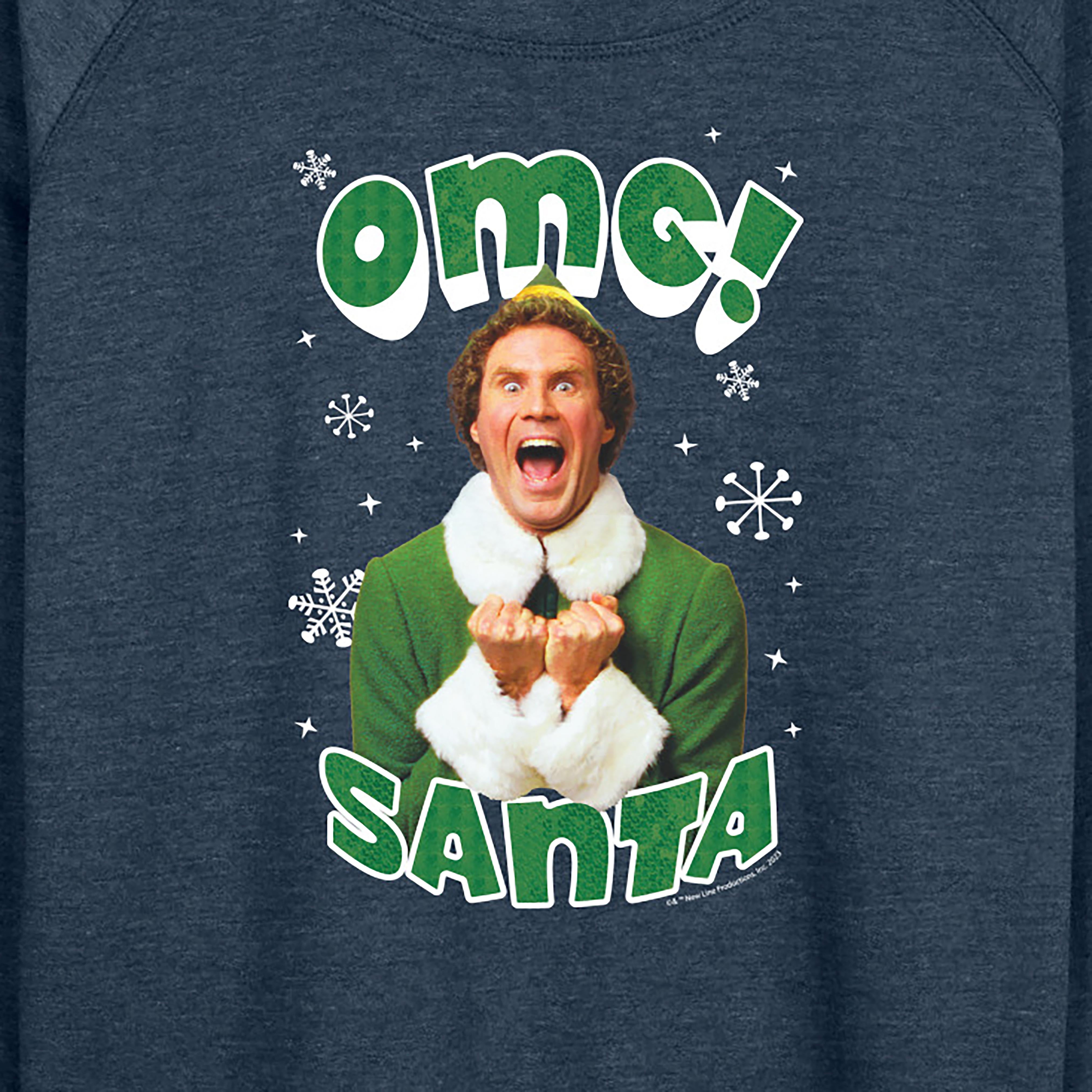 ELF - Christmas Omg Santa - Women's Lightweight French Terry Long Sleeve Shirt