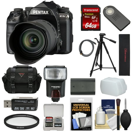 Pentax K-1 Mark II Full Frame Wi-Fi Digital SLR Camera + FA 28-105mm Lens with 64GB Card + Battery + Flash + Case + Tripod +