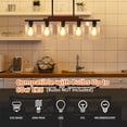 thumbnail image 5 of 2024 New Kitchen Island Lighting 5 Lights,Farmhouse Pendant Light Fixture with Clear Glass Shade - Rustic Wood Adjustable Rods Kitchen Island Lighting for Dining Room Decor, 5 of 9