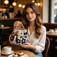 thumbnail image 5 of FHLFN717 Handmade Crochet Flower Tote Knit, Floral Purse Bag, Boho Beach Handbags Crossbody Shoulder Bag for Women Vacation, 5 of 6