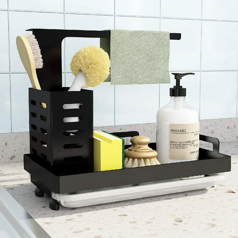 UPGRADED Sink Caddy Sink Sponge Holder Brush Soap Dishcloth Holder