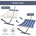 thumbnail image 5 of SUNCREAT Outdoor Two Person Hammock with Steel Stand Heavy Duty for Camping, Max 475lbs Capacity, 76"L x 52"W, Blue Stripe, 5 of 7