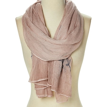Pink Scarfs for Women Winter Summer Floral Scarves Lightweight Evening Party Scarf Neck Wraps for Ladies Gifts Online by