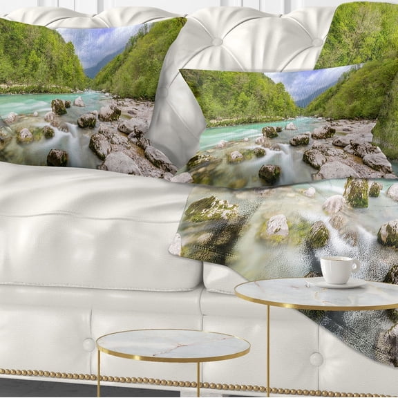 Designart 12" x 20" Multi-color Polyester Throw Pillow