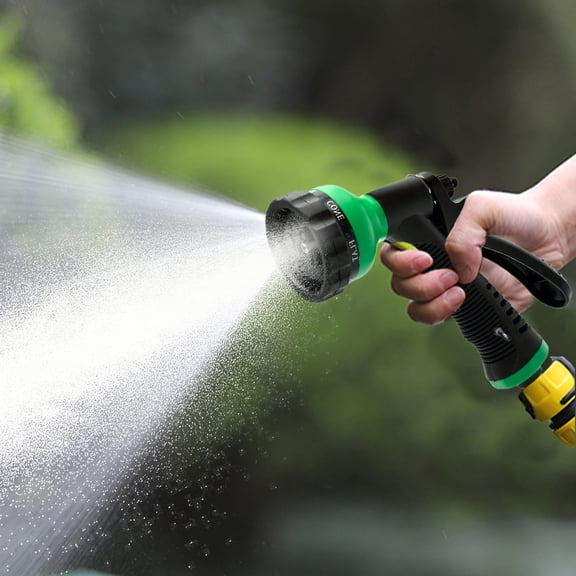Garden Hose Nozzle Heavy Duty, 100% Metal Water Hose Sprayer with 5 Spray Patterns, High Pressure Spray Nozzle Thumb Control On Off Valve for Lawn & Plant Watering, Car & Pet Washing