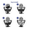 thumbnail image 4 of Black and White Office Chair Slipcover, Triangles and Hexagons with Scribbles Sketch Monochrome Illustration, Protective Stretch Decorative Fabric Cover, Standard Size, Black and White, by Ambesonne, 4 of 5