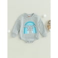 thumbnail image 2 of Bagilaanoe Newborn Baby Boy Oversized Romper Sweatshirt Long Sleeve Bodysuit Letter Print Pullover 3M 6M 12M 18M 24M Infant Casual Tee Tops, 2 of 9