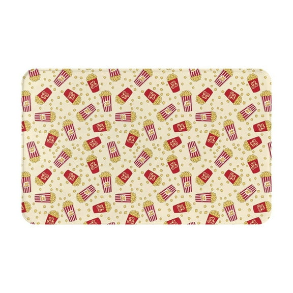 Bathroom Rugs Non Slip Washable - Cute Popcorn Red Kitchen Mats for Floor, Area Rugs for Entryway Rugs Indoor, Laundry Bathroom Room Door Rug with Rubber Backing 20x31.5in