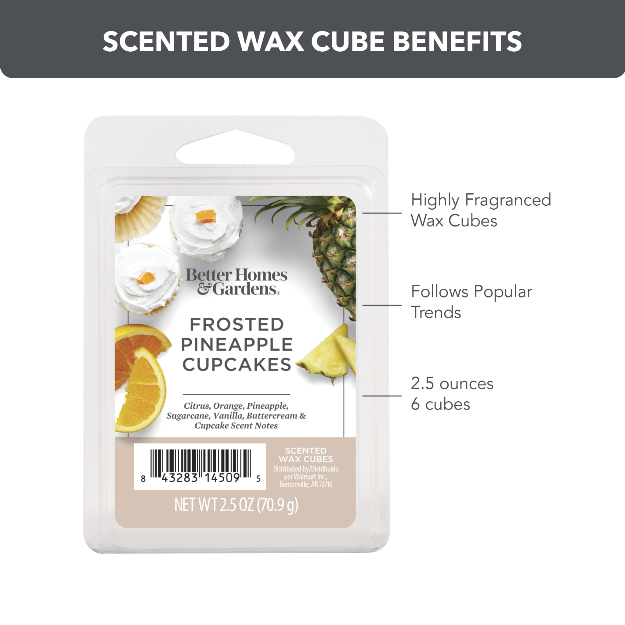 Frosted Pineapple Cupcakes Scented Wax Melts, Better Homes