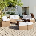 thumbnail image 2 of Euroco 10-Piece Outdoor Sectional Half Round Patio Rattan Sofa Set, PE Wicker Conversation Furniture Set for Free Combination, White, 2 of 9