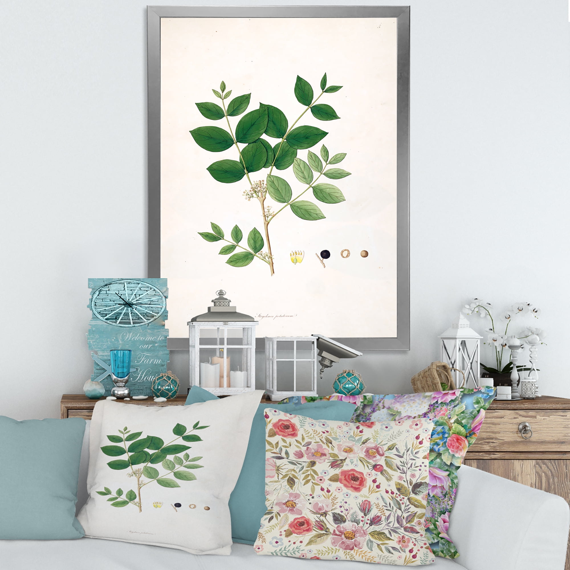 Designart 'Ancient Botanicals VI' Farmhouse Framed Art Print