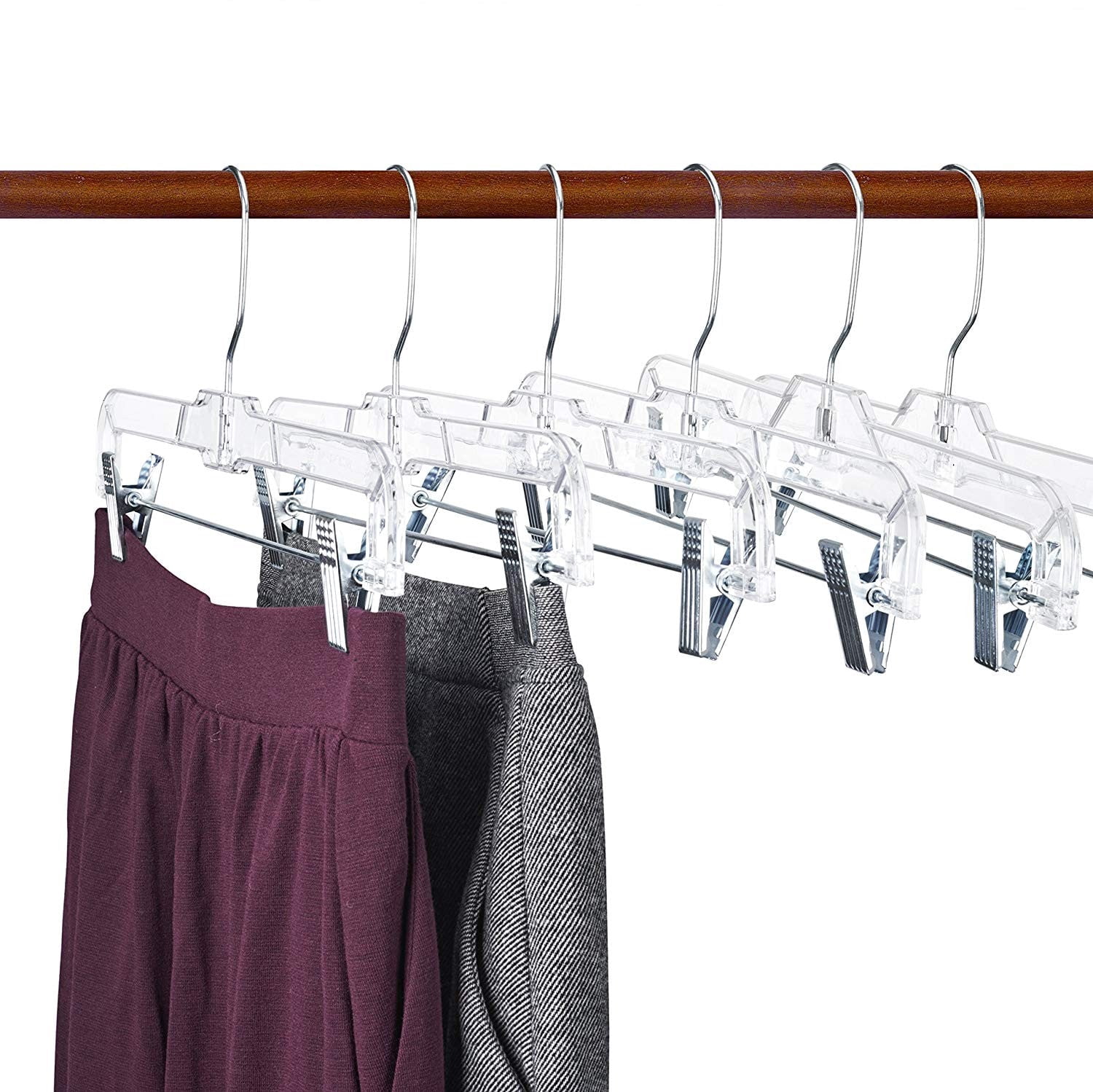Clear Plastic Pant and Skirt Hanger w/Clips
