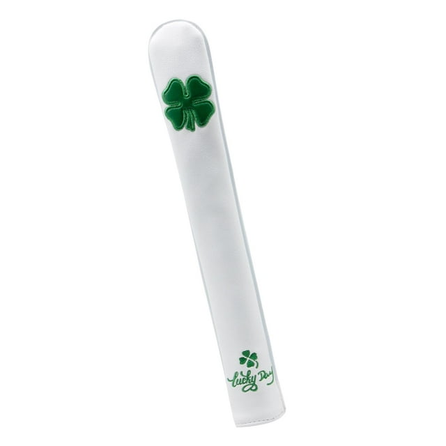 Embroidered Golf Alignment Well Made Holder Case Premium PU Leather Alignment Stick Headcover Least 2 Sticks , White