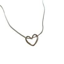 AOOOWER Elegant Heart Pendant Necklace Hollow Heart Necklace Party Necklace for Woman