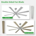 thumbnail image 4 of 66-Inch Nickel & Burlywood Ceiling Fan with no Light，8 Blades Hanging Fan with Remote & APP Control Dimmable LED Light ＆ Memory Function for Outdoor/Indoor Use, 4 of 8