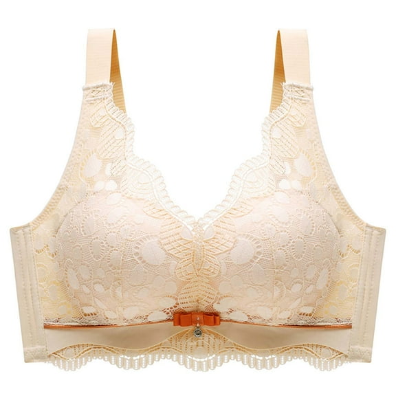 Xihbxyly Womens Bra Strapless Bras for Women Women Plus Size Sexy Lace Printing Non-Steel Ring Bowknot Underwear Bra Sexy Underwear for Women High Support Sports Bras for Women Backless Sports Bra