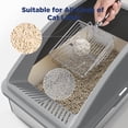 thumbnail image 3 of Extra Large Stainless Steel Cat Litter Box, XL Litter Boxes for Big Cats & Multiple Cats, Metal Litter Box with High Sides & Metal Scoop/Mat, Easy to Clean, Dark Gray, 3 of 8