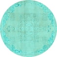 thumbnail image 1 of Ahgly Company Indoor Round Abstract Light Blue Modern Area Rugs, 8' Round, 1 of 4