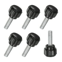 6-Pack Knurled Clamping Knobs, M5x16mm Male Thread Thumbscrew, Carbon Steel for Industrial, Machine