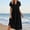 Black, variant on cocolona Summer Dresses for Women V Neck Short Sleeve Pleated Flowy Long Dress Casual Loose Vacation Beach Sun Dress with Pockets