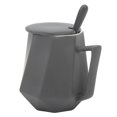 thumbnail image 1 of Ceramic Coffee Mugs, 450ml Nordic Style Polyhedron Ceramic Tea Cups with Lid for Office, 1 of 8