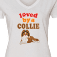 thumbnail image 4 of Inktastic Rough Collie Dog Gift Women's V-Neck T-Shirt, 4 of 5