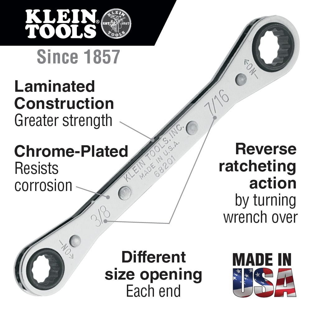 Klein Tools 7 Piece Ratcheting Box Wrench Set