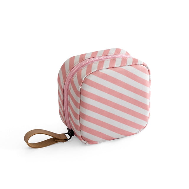 Mini neceser para mujer, estuche de artículos de tocador a la moda, estuche para monedas para exteriores, neceser de Color sólido para niñas, Almacenamiento y organización del hogar rosa blanco Advancent HA078410-04