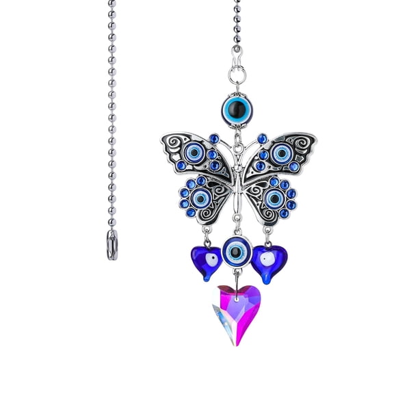 HOARBOEG Crystal Pendant Pull Chain, Faceted Crystal Suncatcher Window Hanging, Sparkling Beaded Drapery Pull Cord, Light Prism Rainbow Maker for Ceiling Fan or Lamp Switch, Gift