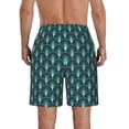 thumbnail image 3 of KLL Green Vintage Peacock Men's Casual Summer Beach Shorts Hawaiian Shorts with Pockets-Large, 3 of 5