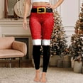 thumbnail image 5 of UAYOTSE Womens Funny Printed Christmas Halloween Leggings Santa Claus Snowman Deer Holiday High Waist Slim Fit Xmas Tights Pants(XL,C218-Wine), 5 of 7