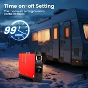 Hcalory Diesel Air Heater, 12V 5KW-8KW All in One Single Hole Adjustable Parking Heater with Gold LCD Switch & Muffler & Remote Control for Car Trucks Boat Bus RV Trailer and Motorhomes