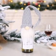 thumbnail image 3 of Toystoory Cubierta de botella de vino estilo nórdico Navidad Santa Claus tejido de felpa de comedor para el hogar botella de vino ropa decoración Kits de decoración para fiestas Gris blanco Toystoory HA068259-01, 3 of 6