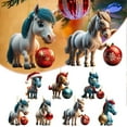 2D Christmas Cute Cartoon Horse Stepping On Christmas Acrylic Ornaments