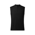thumbnail image 3 of Men's Sleeveless Henley Tank Top Summer Beach Tank Tops Collarless Casual Cruise Dress Shirt Black S, 3 of 10