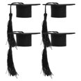 thumbnail image 3 of 4 birretes de graduación con adornos para botellas de vino, mini sombreros de doctorado con borlas., 3 of 7