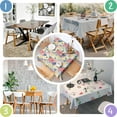 thumbnail image 6 of Christmas Square Tablecloth 52x52 Inch – Waterproof Polyester Printed Table Cover, Wrinkle Resistant & Washable for Kitchen Dining Picnic Party Decor, Single-v4-15, White, 6 of 6