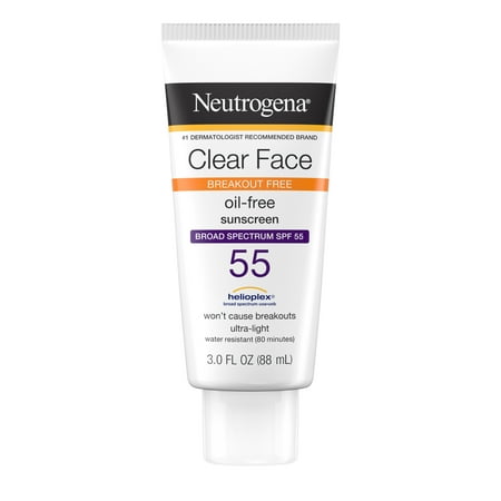 Neutrogena Clear Face Liquid Lotion Sunscreen with SPF 55, 3 fl.
