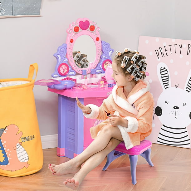 Table de toilette pour enfants, jouet princesse, cosmétiques, cadeau d' anniversaire pour fille de 3 à
